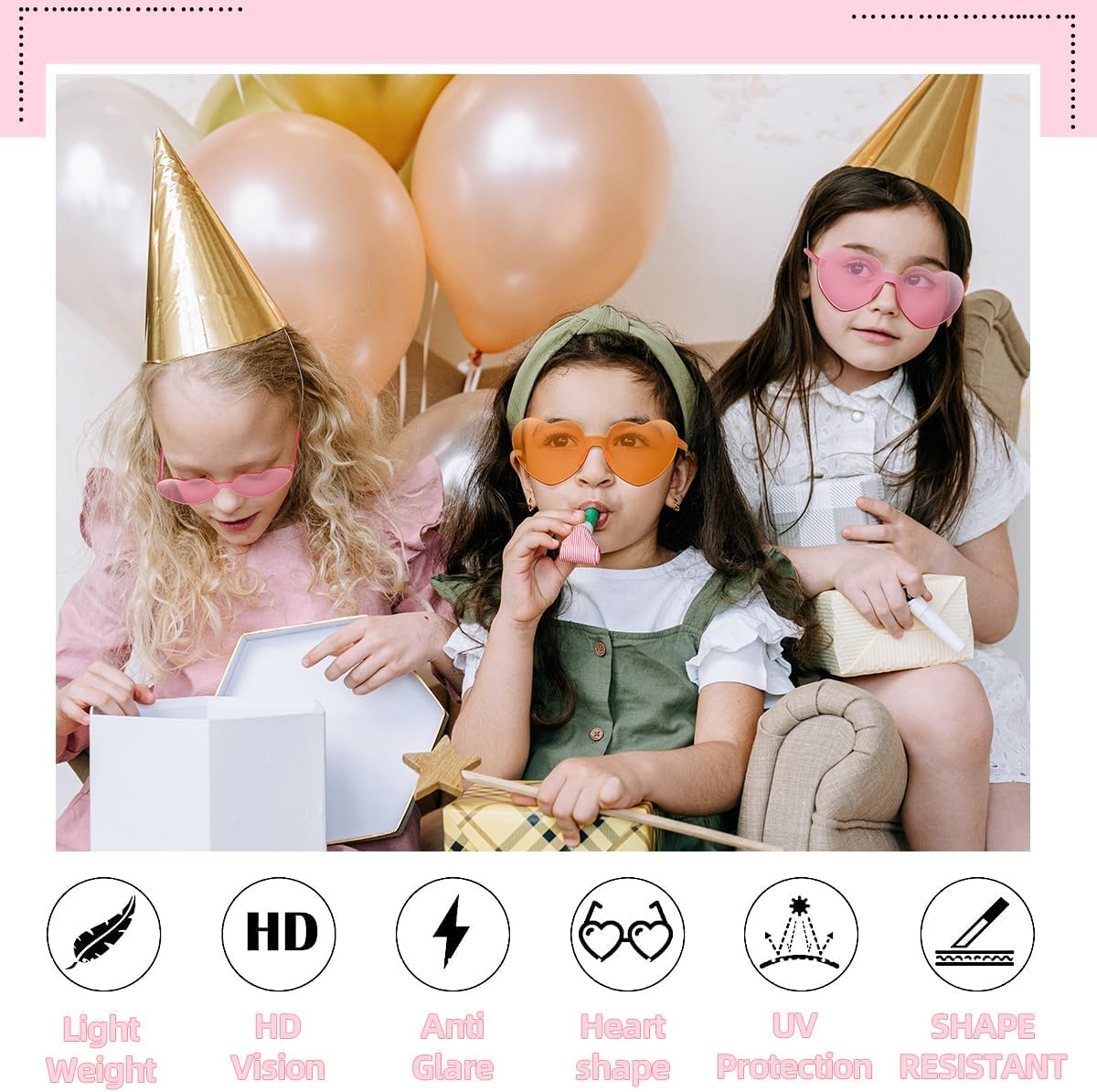 12/20/24 Pairs Heart Sunglasses for Women Men, Trendy Heart Shaped Rimless Transparent Sunglasses, Bachelorette Party