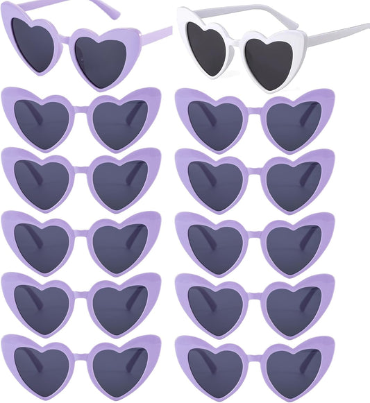 Bachelorette Party Favor Sunglasses 6 Pack,Retro Cat Eye Heart Sunglasses for Women,Bridesmaid Proposal Gifts