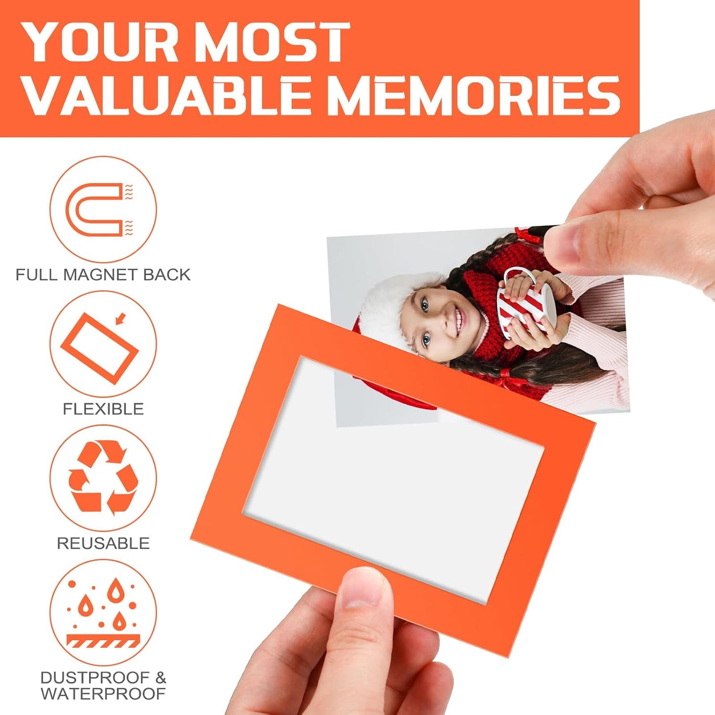 Soaoo 60 Pcs Magnetic Picture Frames Wallet Size 2.5 x 3.5 Inches Reusable Magnetic Photo Sleeves Picture Frame Holder for Home Cabinet Office Graduation Xmas Anniversary Classroom(Multicolored)