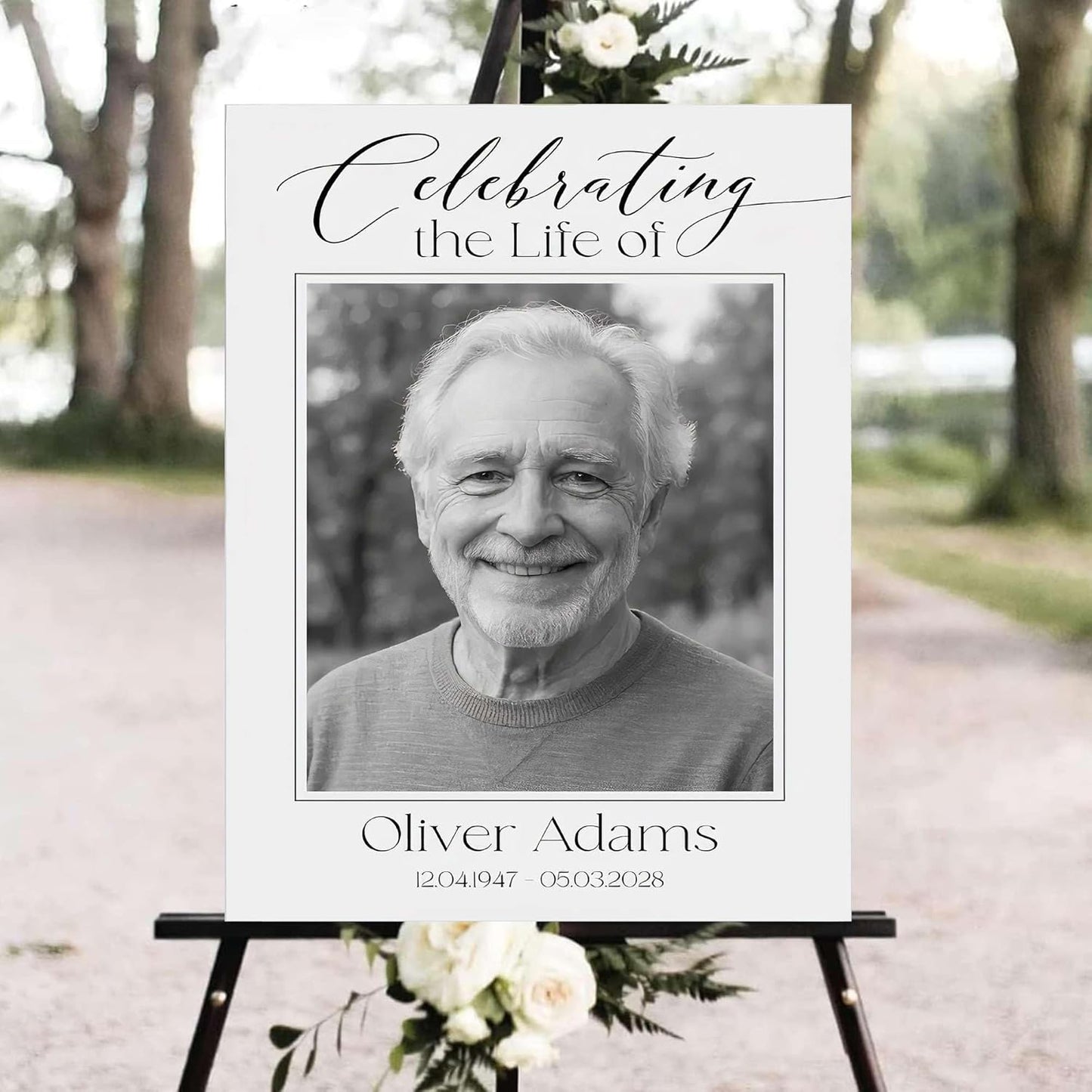 Personalized Funeral Welcome Signs, Celebration Of Life Yard Sign, Celebration Of Life Decoration, Custom Memorial Signs, Minimalist Celebrate of Lifes Sign With Photo, Memory Signage For Funerals #18