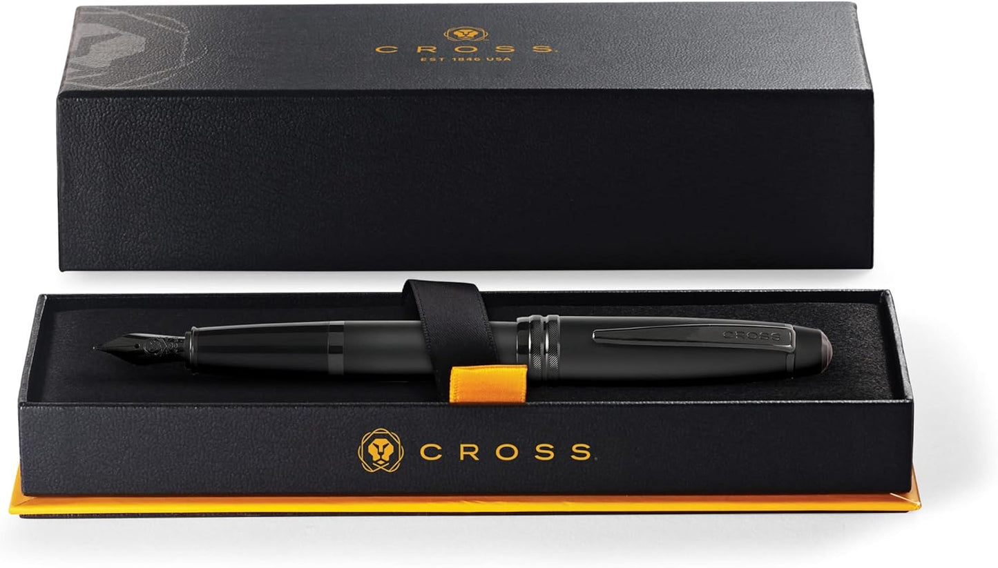 Cross Bailey Refillable Fountain Presented in a Premium Gift Box - Medium Point, Black Ink, Matte Black