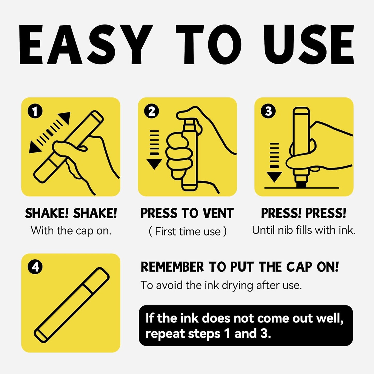 12 Neon Colors Jumbo Markers, 15mm Jumbo Felt Tip, Acrylic Paint Markers for Rock Painting, Poster, Stone, Ceramic, Glass, Wood, Canvas