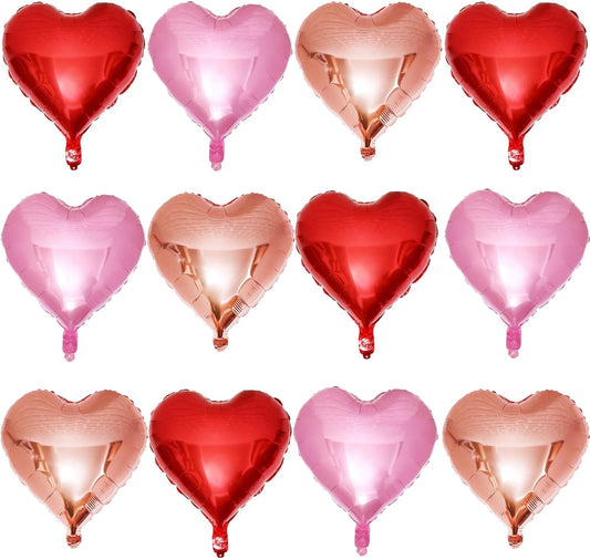 Red Heart Shaped balloons Pack of 12,18 Inch Love Valentine Balloons Heart Romantic Balloons For Valentines Day Propose Marriage Wedding Bridal Shower Engagement Party Decorations