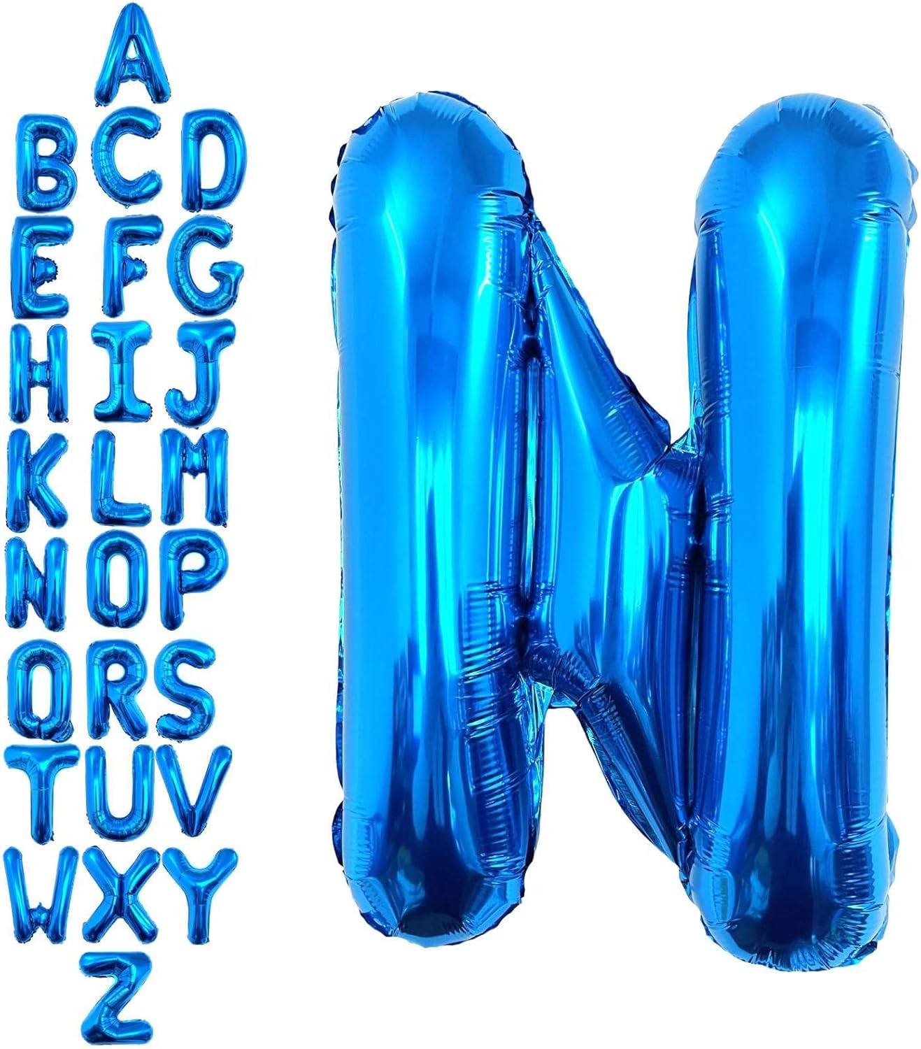 40 Inch Blue Letter N Balloons, DIY Phrase Foil Alphabet Letter N Balloons DIY Word N Banner for Birthday Anniversary Celebration Graduation Party Supplies Decoration