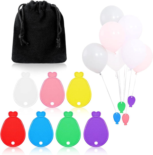 Aoriher 36 Pcs Colorful Plastic Balloon Weights Balloon Shaped Weights for Birthdays Weddings Party Holiday Celebration Decoration Supplies, White Purple Red Green Yellow Blue Pink