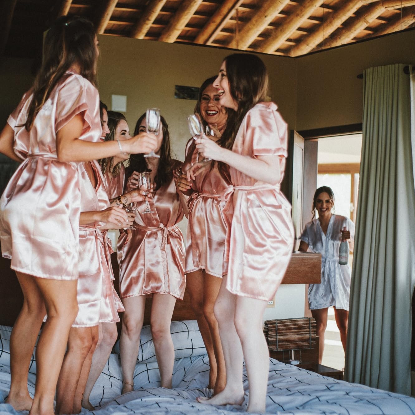 24pcs Bridesmaid Proposal Gifts 4.1inch Bachelorette Matte hair Claw Clip Sunglasses set of 12 Girls Trendy Cute Hair Clips for Wedding Party Favors (White&Dusty Blue 24pcs)