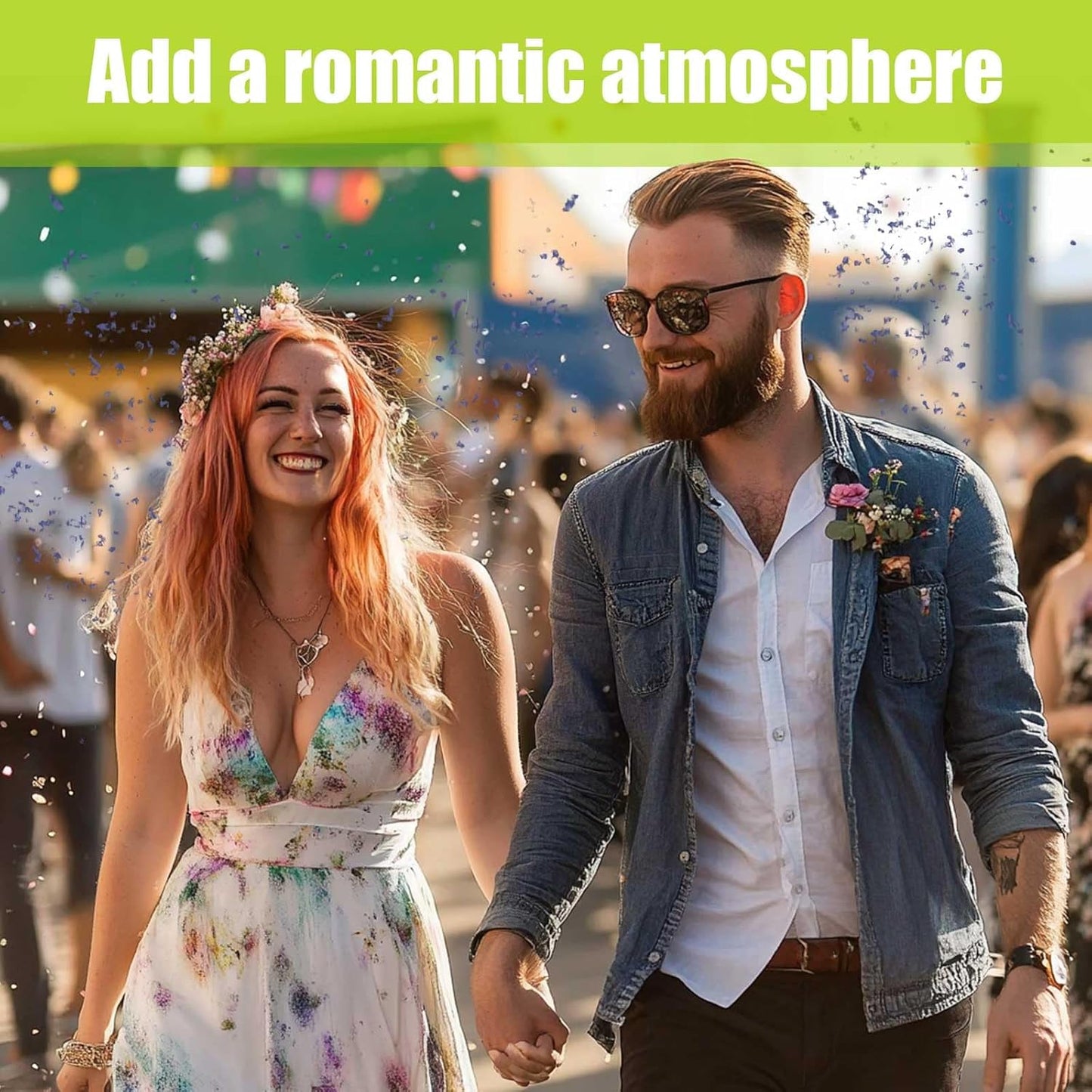 Oning 50 Pack Biodegradable Real Flower Petals Confetti, Wedding Flower Confetti with Jasmine & Lavender Petals for Flower Girls to Throw Making Handmade Candle Sachets, Bridal Shower Decor