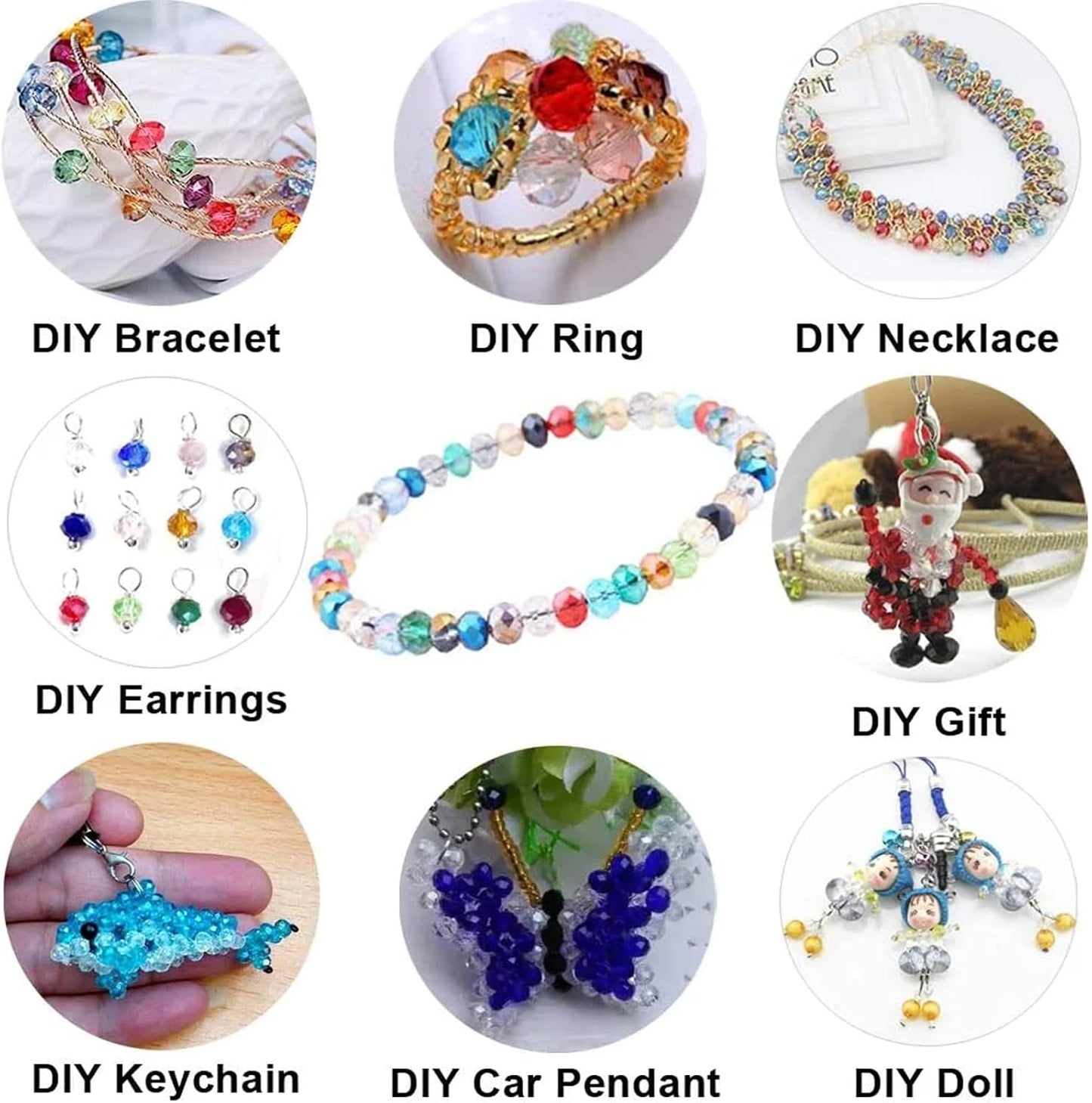 100PCS 8MM Red Series Round Crystal Glass Beads for Jewelry Making, DIY Crafts, Sun Catchers, Wind Chimes