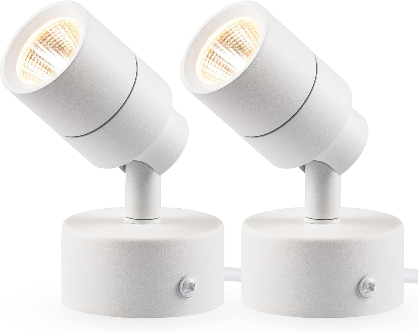 SUNVIE 2 Pack LED Up Lights for Indoor Use Uplight, Warm White Floor Spotlight Lamp, 120V Spot Lights for Uplighting Accent Lighting, 5.9 FT Cord with Foot Switch