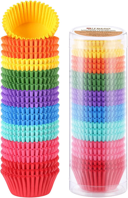 Gifbera Colored Mini Paper Cupcake Liners Vibrant Muffin Baking Cups 400-Count