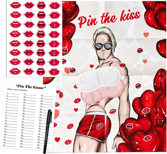 Bachelorette Party Games Funny Large Poster Pin The Lips Games for Bacheloratte Bridal Shower Wedding Bachelor Girls Night Party Games, Bachelorette Party Supplies Decor