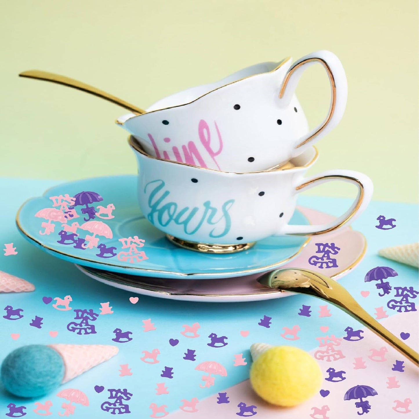 Confetti Girl Sequins Table Confetti Metallic Foil Sprinkles or DIY for Baby Shower Birthday Party Favors(It's A Girl)