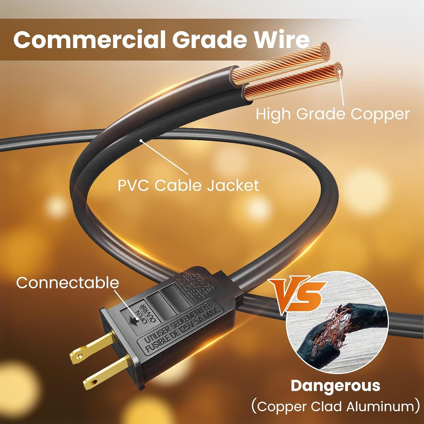 RTTY Outdoor String Lights 300ft, 3 Pack 100ft G40 Led Patio Globe Lights with 52pcs Bulbs,Shatterproof Waterproof Connectable Hanging for Porch Cafe Bistro Backyard Gazebo Balcony Deck Party