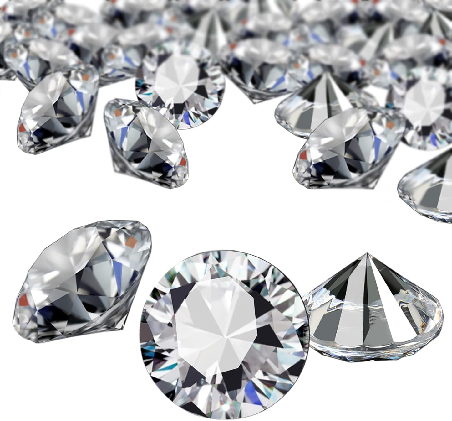YGDZ Clear Acrylic Diamonds, 30mm Big Clear Crystals Diamond for Wedding Party Decoration Table Scatter Bridal Shower Vase Fillers, 1.5 Pounds