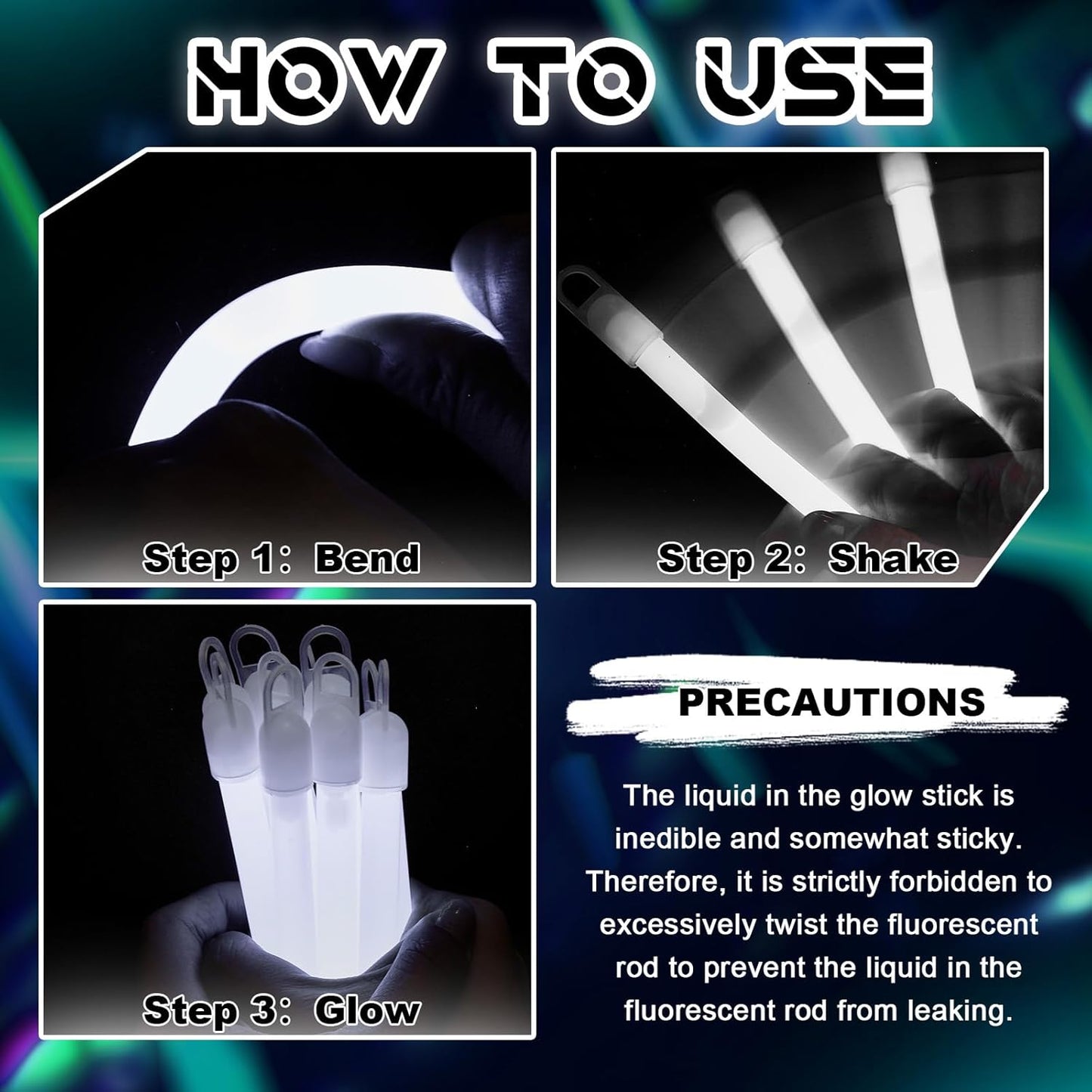 Lewtemi 50 Set 4'' Glow Sticks Bulk, Hallowee Glow in The Dark Party Supplies, Emergency Light Sticks with Lanyard, for Birthday, Light up, Neon, Halloween Theme Party Favors