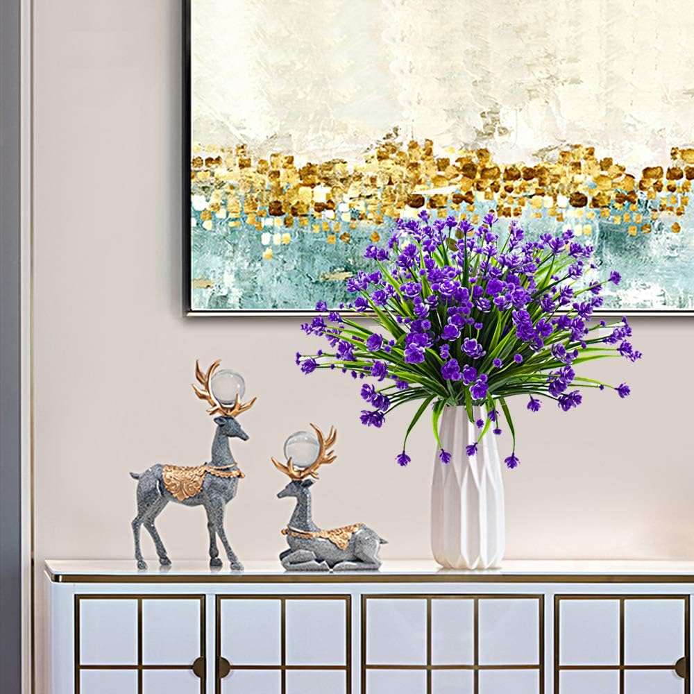 10 Bundles Artificial Daffodil Outdoors Flowers (Blue)