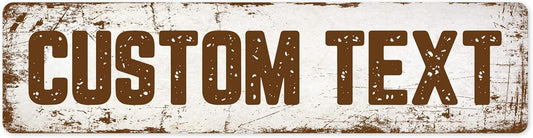 Custom Sign, Custom Street Sign, 11 Font Colors, 13 Font Styles, 4 Hole Options, 22 Sizes, 6x24 Inches, Rust Free DiBound, Fade Resistant, Made in USA by My Sign Center (Rustic)