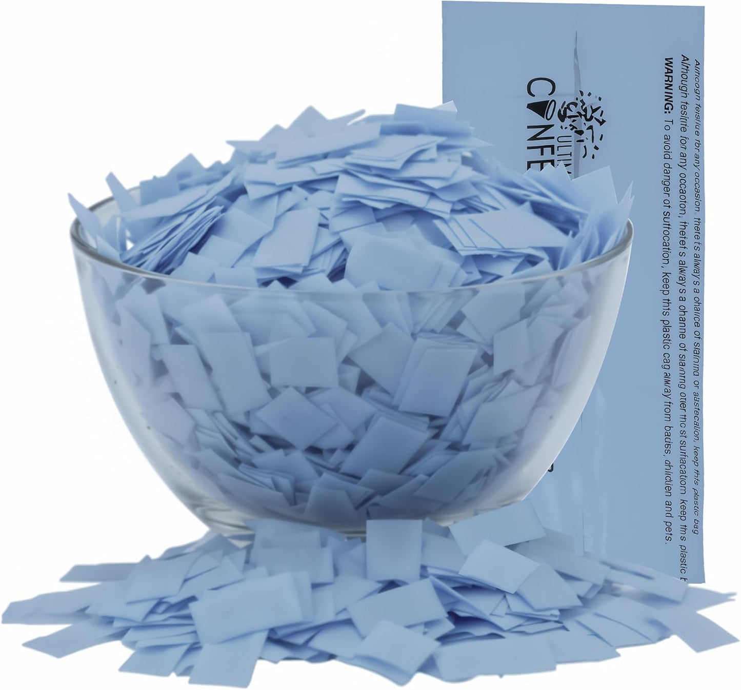 Ultimate Confetti, Baby Blue Biodegradable Confetti - Rectangular Fluttering Tissue Paper Confetti for Cannon and Launcher use – Gender Reveal Confeti, Wedding, Parties and Live Events - 1 lb, 16 oz