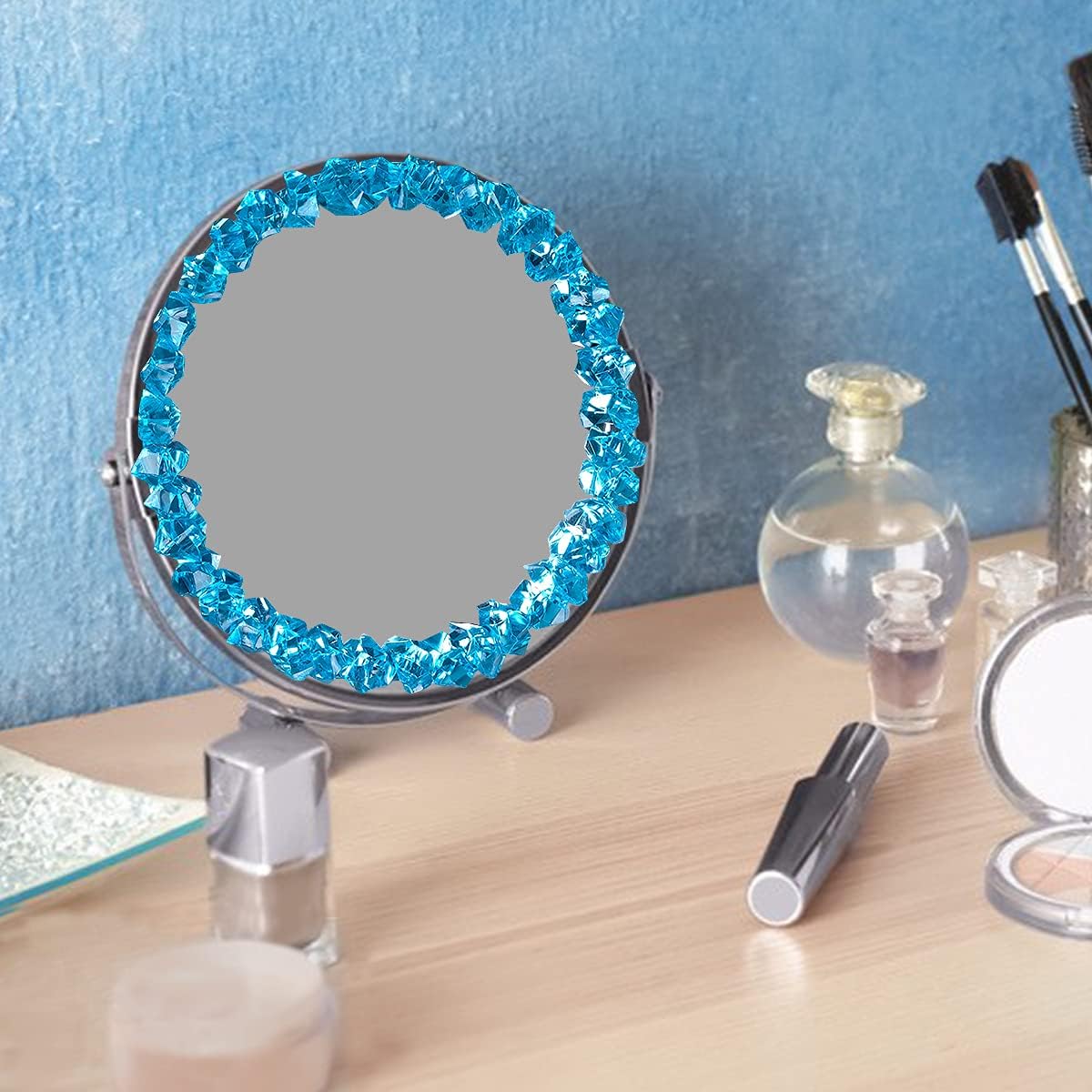 Babenest Acrylic Crushed Ice Rocks, 150 PCS Fake Crystals Plastic Ice Cubes Diamonds Gems for Vase Fillers, Home Decoration, Table Scatter, Event, Wedding, Arts & Crafts (Baby Blue)