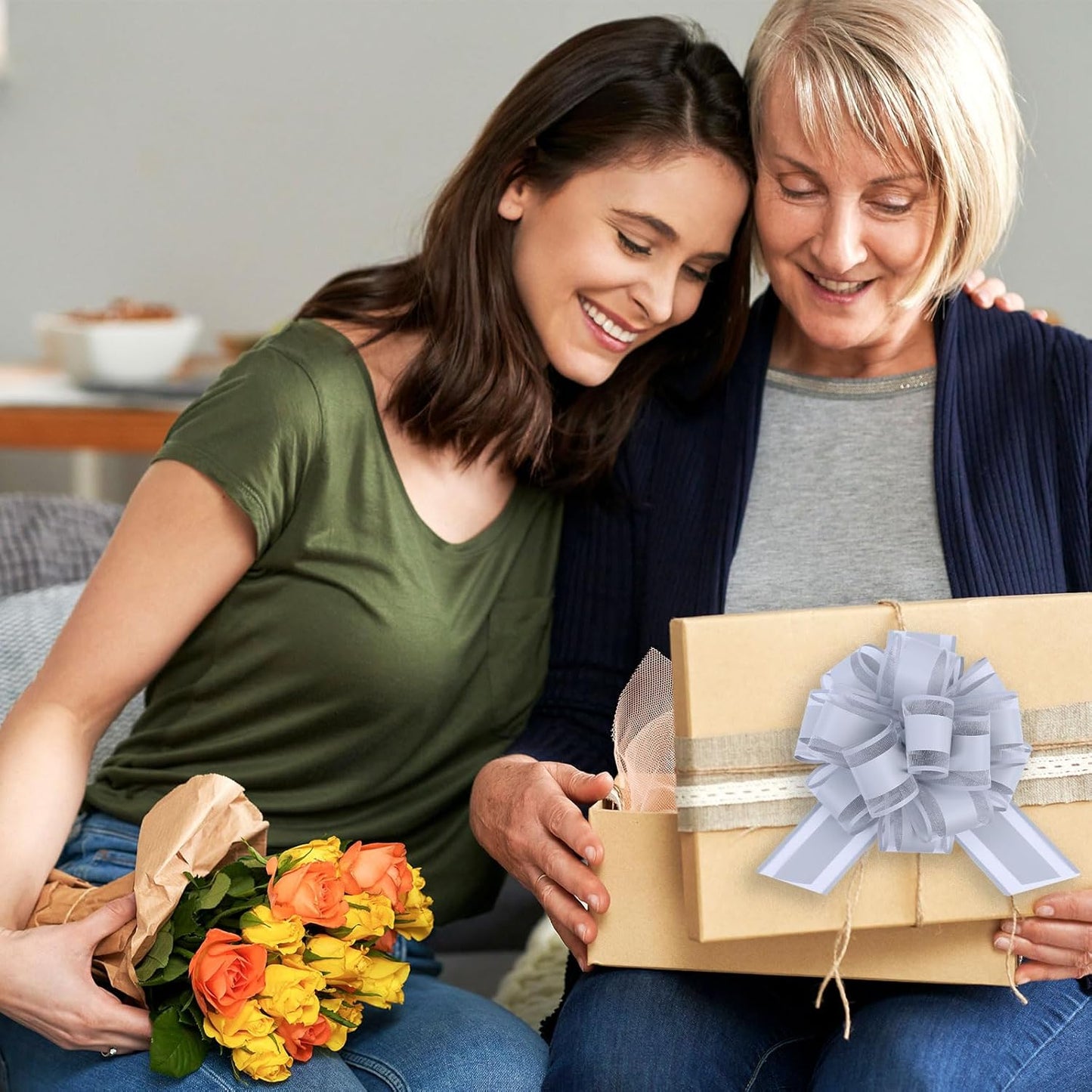 12 Pcs 6inch Pull Bow Gift Wrapping,Pull Bow for Birthday, Christmas, Party, Holiday, Gift Boxes Bow Basket Packaging Bows for Valentine's Day Presents Flower Decorations