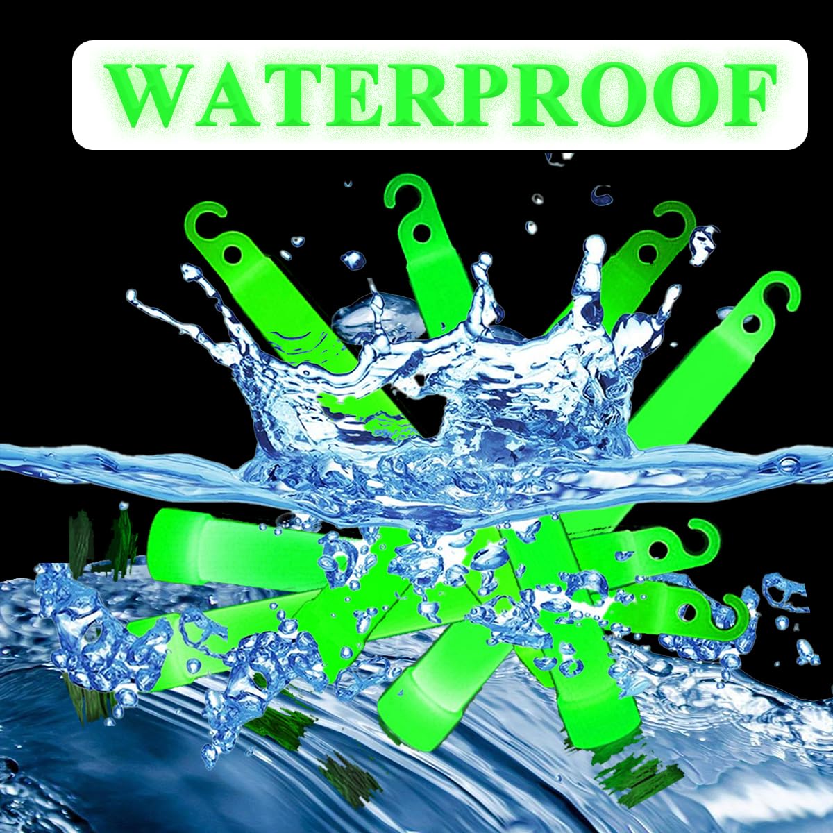 22PC Green Glow Sticks in The Dark Party Supplies, 12 Hours Duration Emergency Glow Sticks Bulk Party Pack, Glow Party Supplies, Glow Sticks for Kids, Glow in The Dark Sticks Waterproof, Nontoxic