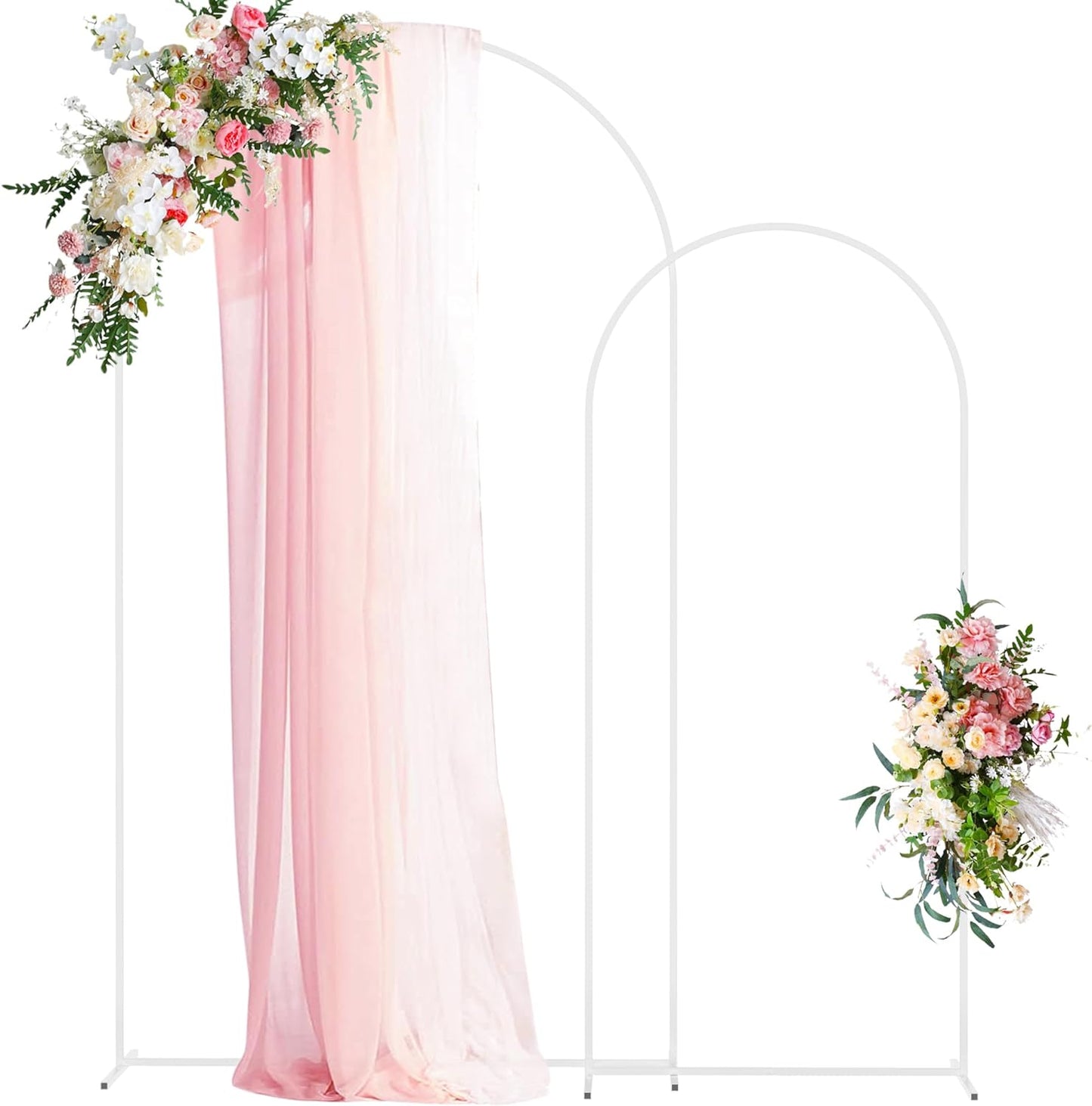 Wokceer Wedding Arch Stand 7.2FT, 6FT White Metal Arch Backdrop Stand Set of 2 for Birthday Party Wedding Ceremony Baby Shower Graduation Decoration