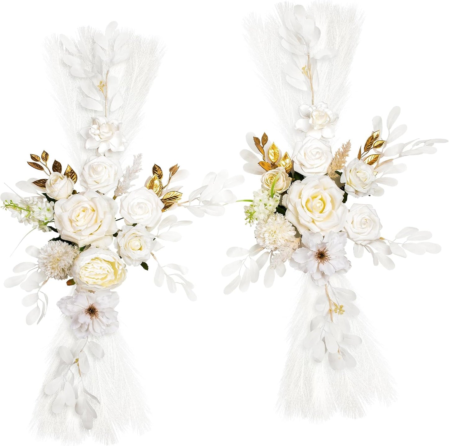 Wedding Arch Flowers, Artificial Flowers for Reception Backdrop and Welcome Ceremony Sign, Large Flower Swag for Dreamy Romantic Wedding Ceremony Floral Decor - Pack of 2