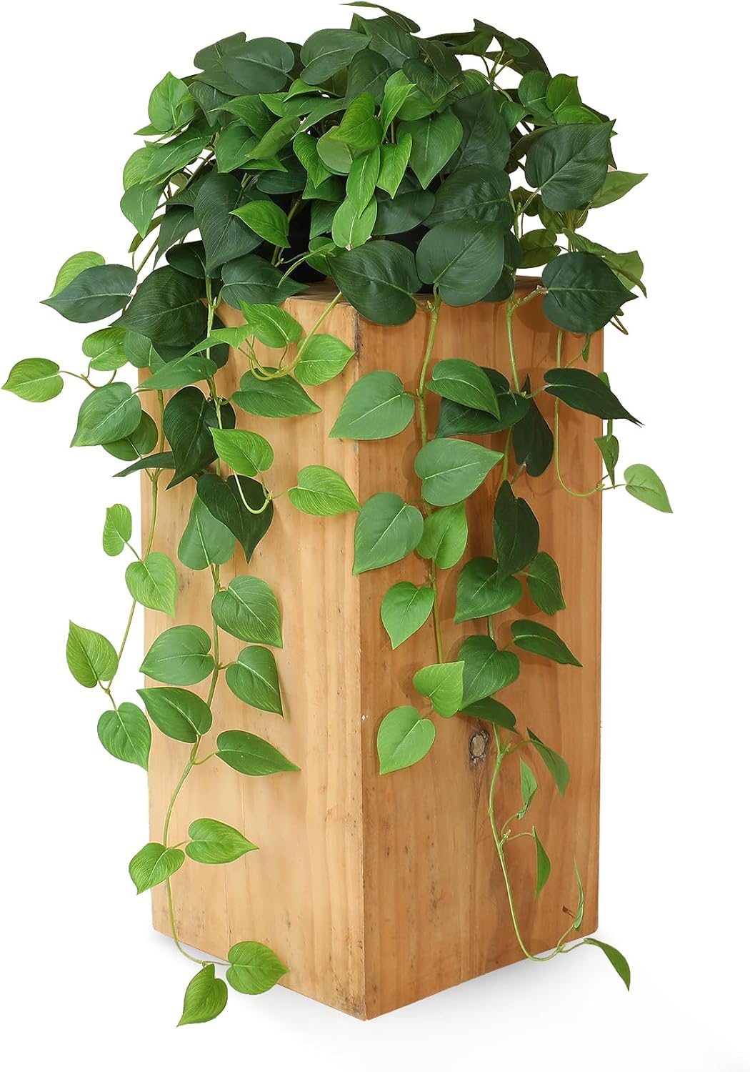 Fake Pothos Hanging Plants – 33" Set of 2 Faux Ivy Vines with Pots, Realistic Silk Devil’s Ivy for Indoor Décor, Low Maintenance Artificial Greenery for Home or Office (Green)