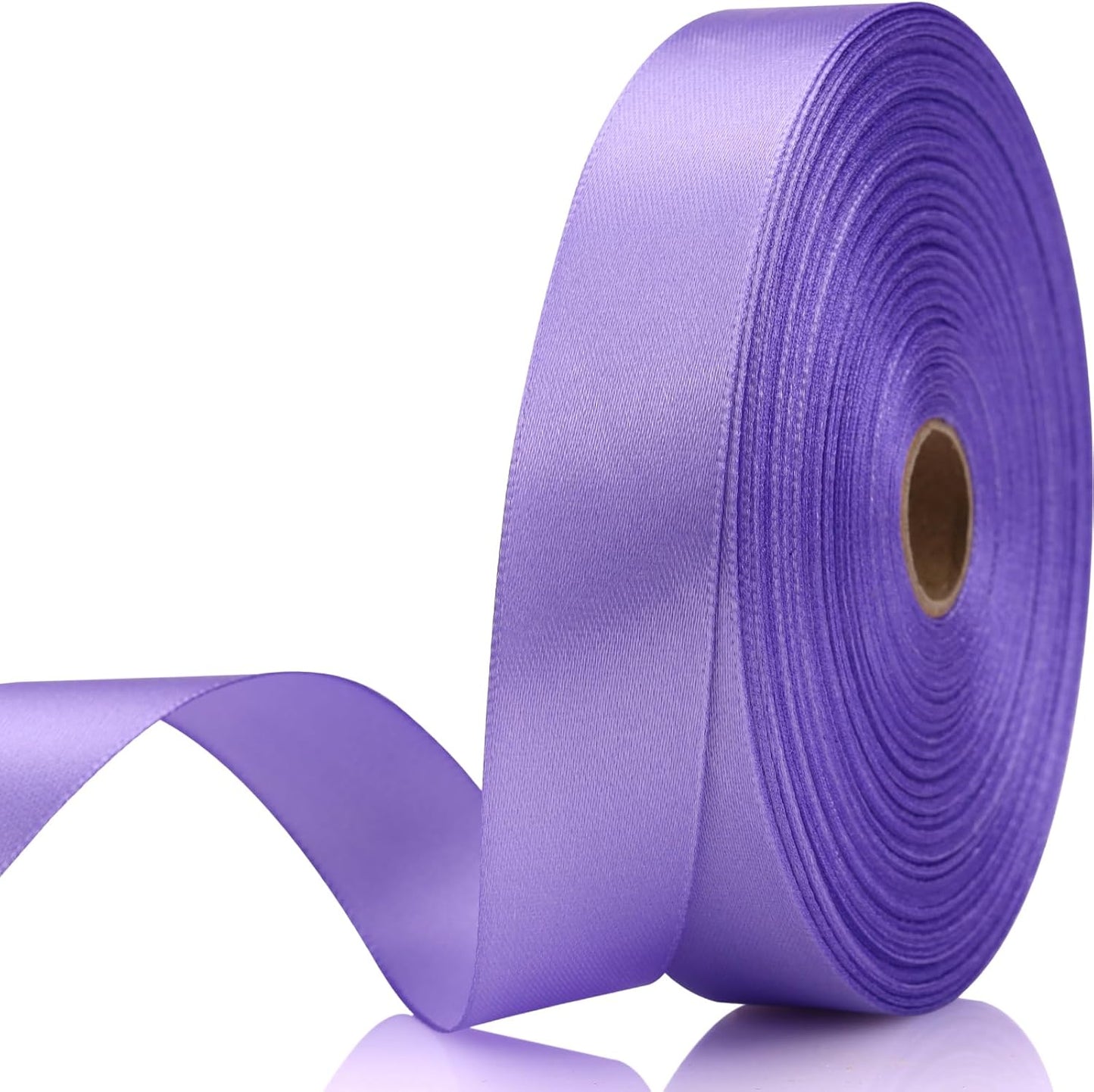 Light Purple Satin Craft Ribbon - 7/8 Inch, 60 Yards - Single Face Polyester for Handmade Roses, Gift Wrapping, Timeless Flower, Bouquets, Wedding and Party Decoration