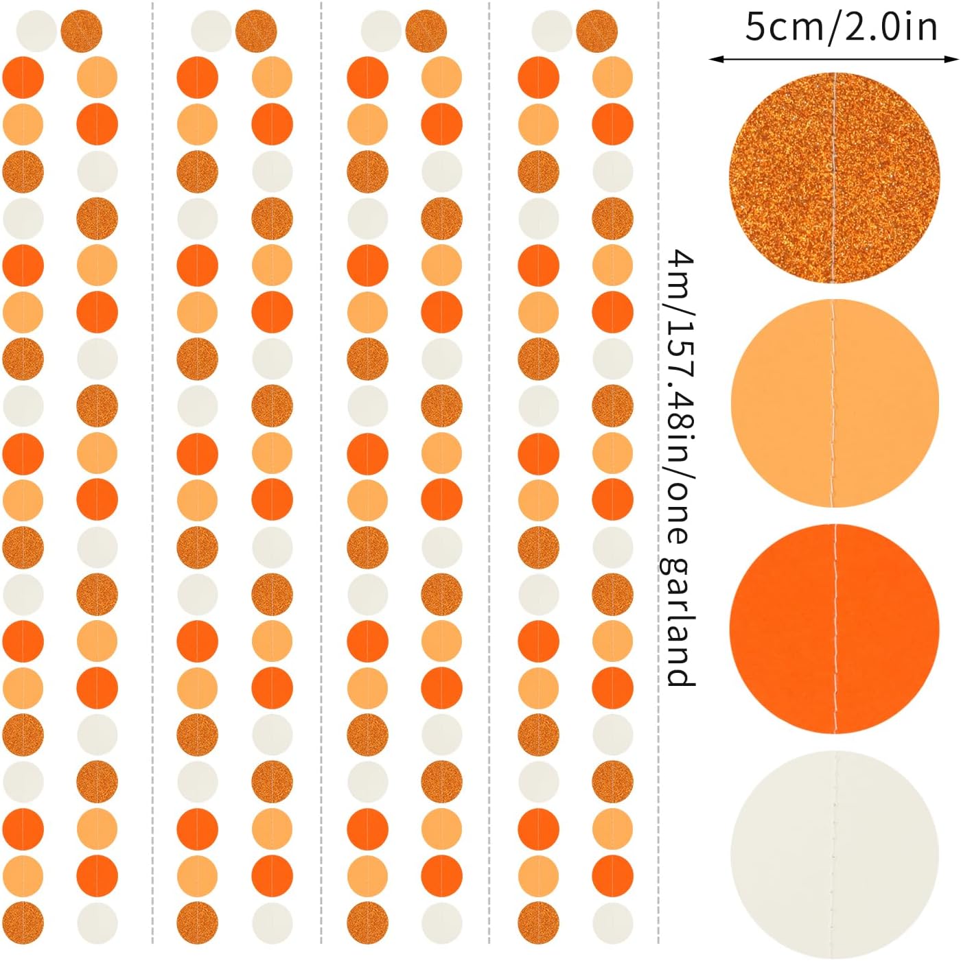 Boho Orange-Beige Baby-Shower Party-Decorations Streamers - 52Ft Neutral Birthday Hanging Paper Garland Banner,Fall Autumn Thanksgiving Rustic Wedding Bridal Classroom Supplies Backdrop Decor Hugtmr