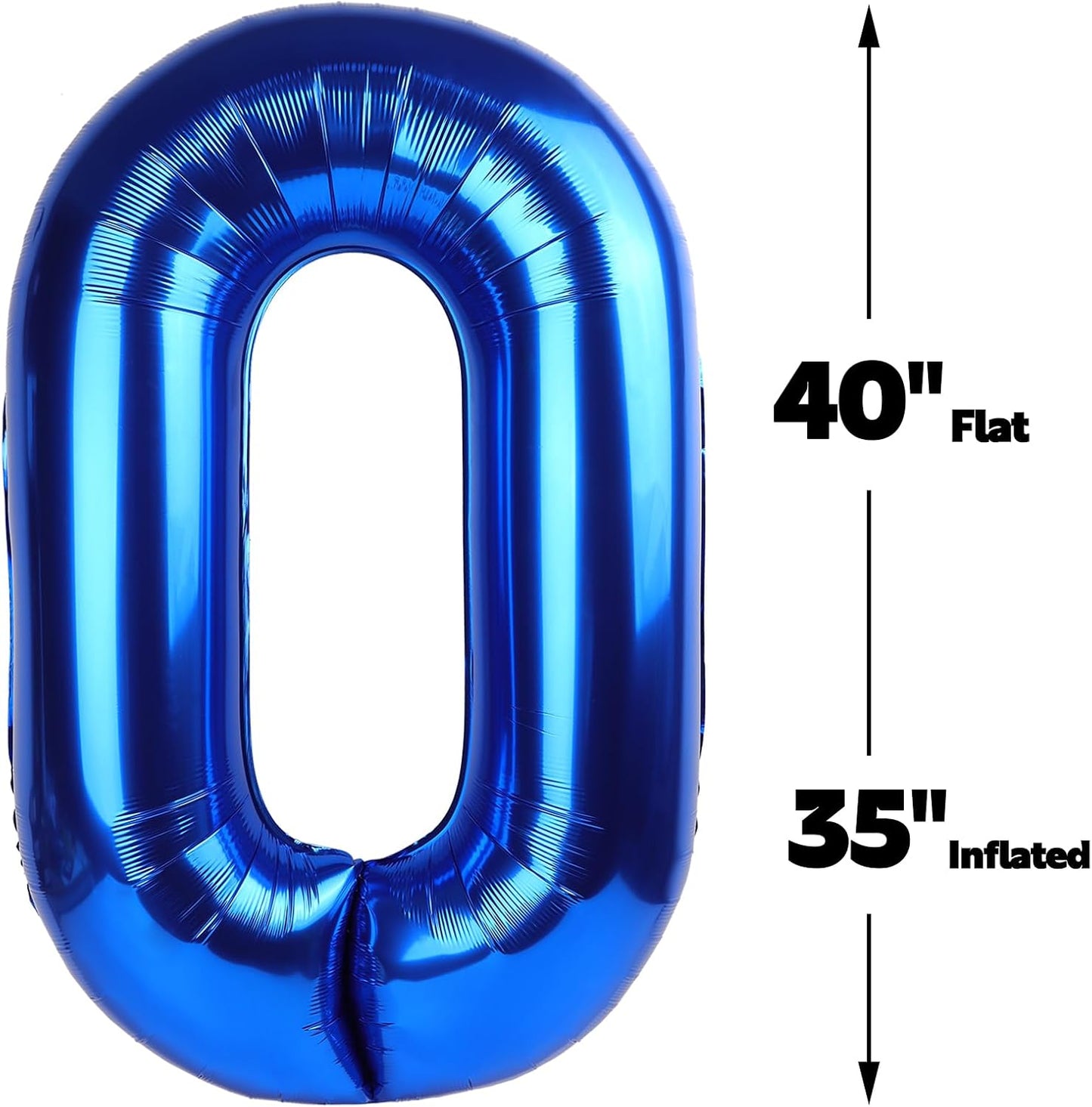Blue Jumbo Number 40 Balloon 40 Inch, Women Men 40 Birthday Supplies, Foil Helium 40 Birthday Giant Balloon, Mylar Blue Number Balloons Anniversary Decorations