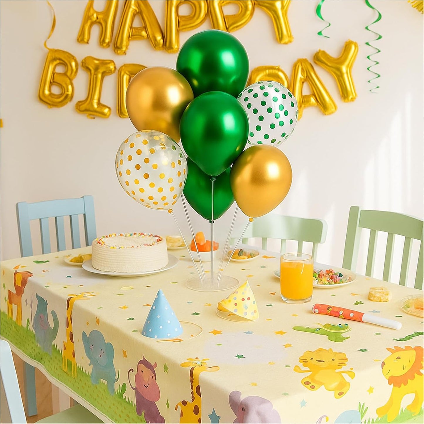 6pcs Balloon Stands Kit Table Centerpiece Table Decorations for Anniversary Birthday Wedding Graduation Retirement Party Decorations (Green Gold)