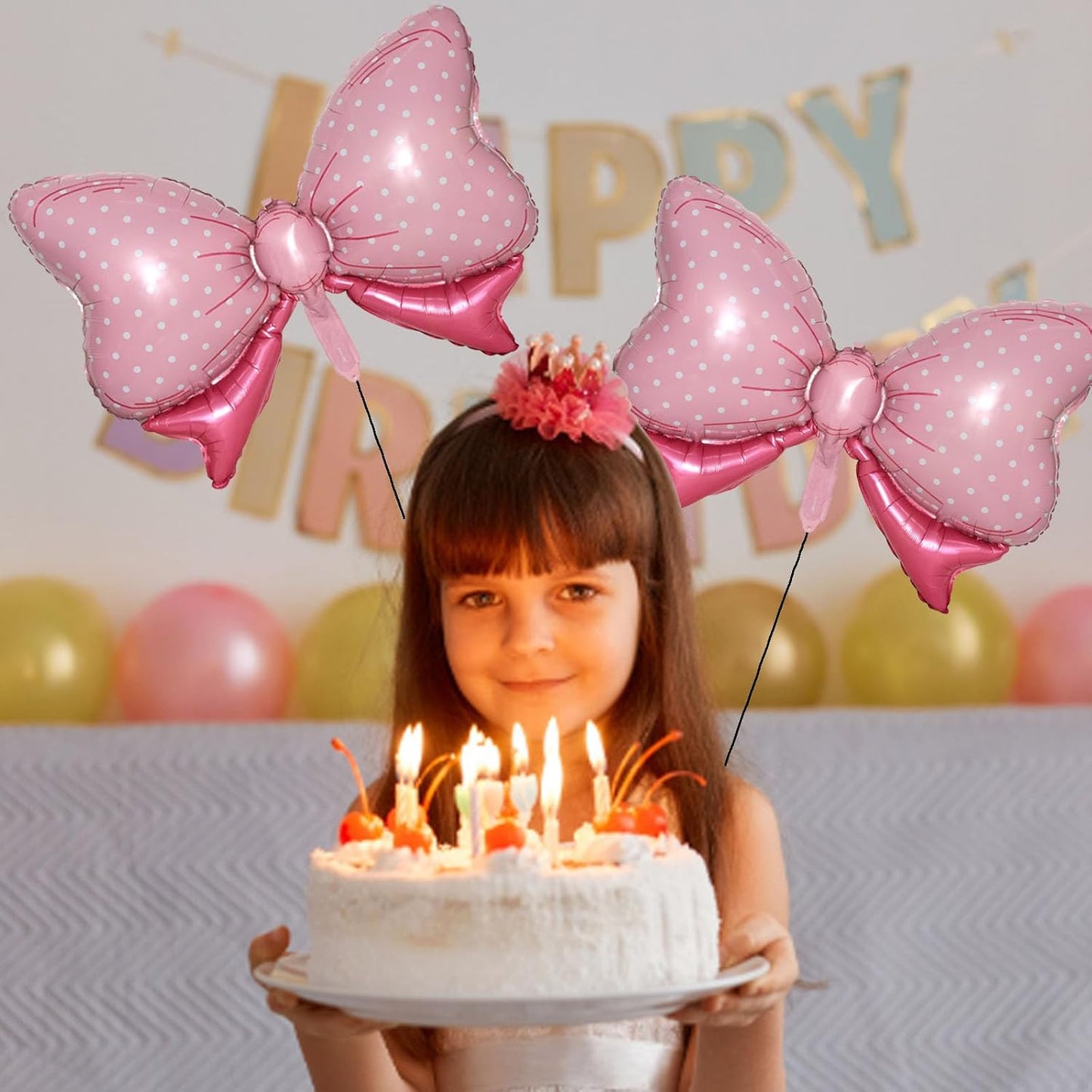 36 Inches Bow Foil Balloon Huge Bowtie Pink Balloon for Baby Shower, Wedding, Kids Theme Party Decoration (Pink)