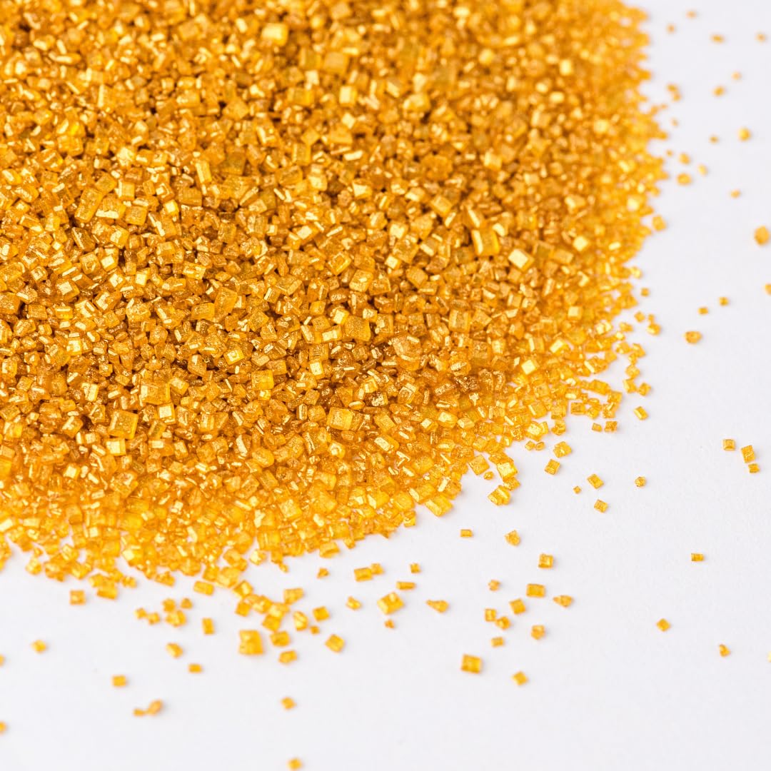 Sweets Indeed Sprinkles, Edible Sprinkle Sugar Mix, Perfect for Cake Decorations, Baking, Ice Cream, Cookies, Cupcake Topper, 5 ounces (Gold)