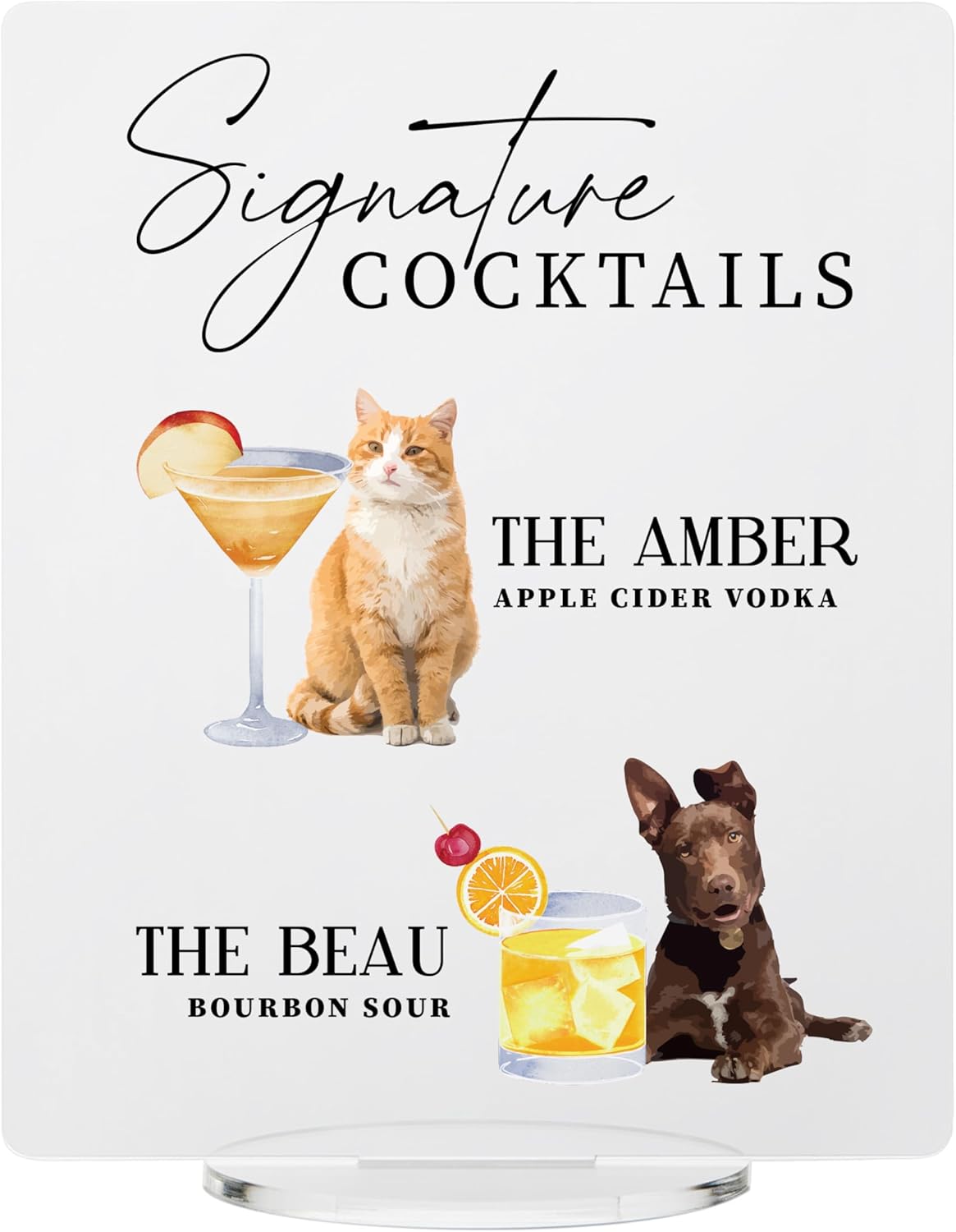 Pet Signature Drink Wedding Signs