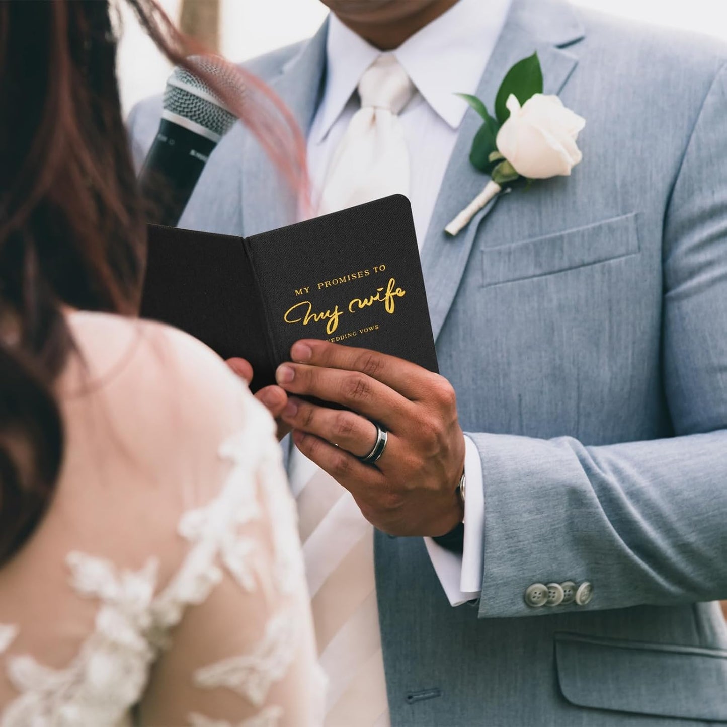 Vienrose Wedding Guest Book Set with 2 Vow Books and A Guest Book,Sign-in Book Personalized Linen Guestbook Polaroid Guest Book Wedding Reception Registry Book