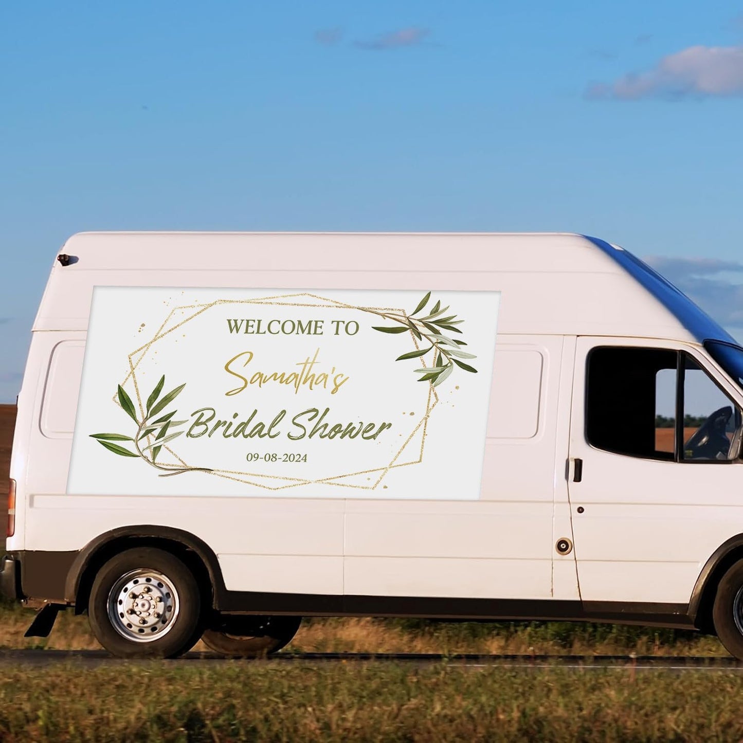 Personalized Bridal Shower Banner, 12x24 Inches, Vinyl, Wall Mount, Occasion Theme, Fade Resistant, Waterproof, Lightweight