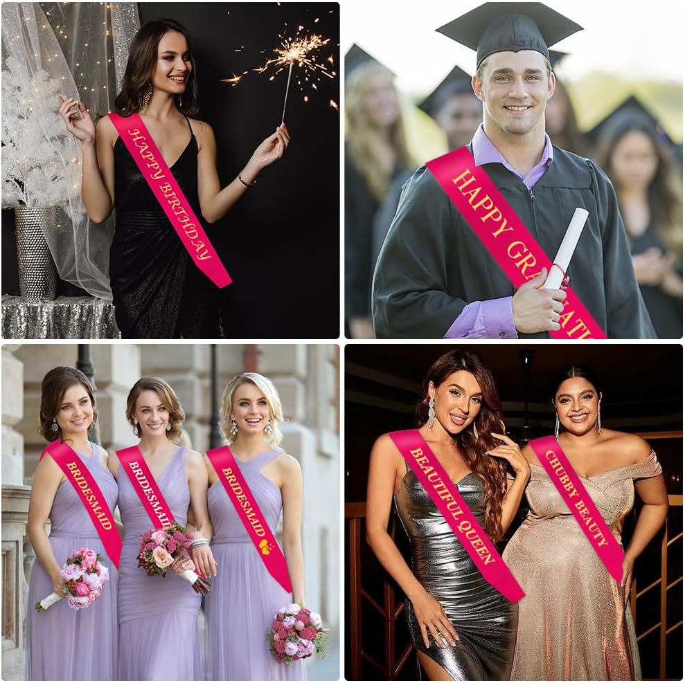 Blank Sash 16 PCS Sashes DIY Satin Sash Chair Sashes Scout Sash President Sash Senior Sash Scout Sash Wedding Party Sash