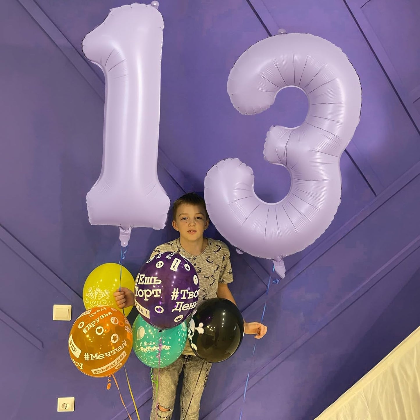 30th Birthday Balloons Pastel Purple for Women, 40 Inch Giant Dusty Light Purple Mylar Foil Number 30 Balloons Kit, Lilac Helium 30 Balloons for Thirty Anniversary New Year Party Decorations Supplies