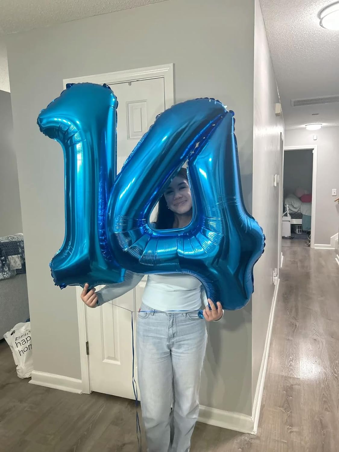 40 Inch Dark Blue Large Numbers Balloons0-9,Number 4 Digit Helium Balloons,Foil Mylar Big Number Balloons for 4th 14 Birthday Party Supplies Decorations Anniversary Wedding Supplies Decorations