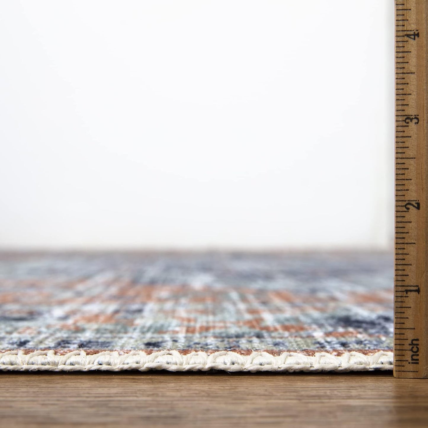 Bloom Rugs Washable Non-Slip 8' x 10' Rug - Peach/Blue Traditional Area Rug for Living Room, Bedroom, Dining Room, and Kitchen - Exact Size: 8' x 10'