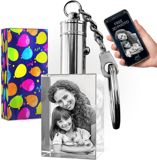 ArtPix 3D Crystal Photo Custom Keychain Picture, Customized Personalized Gift