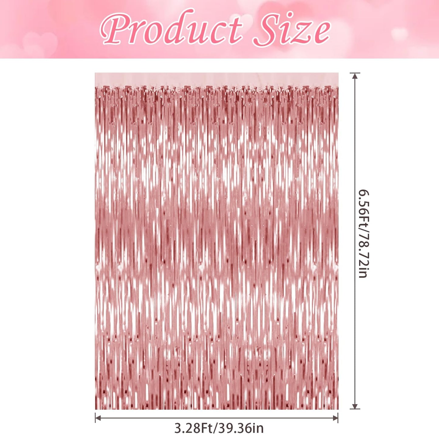 5 Pack Rose Gold Backdrop Birthday Decorations Foil Curtain Backdrop Bachelorette Party Decorations Rose Gold Party Decor Streamers Groovy Birthday Party Decorations