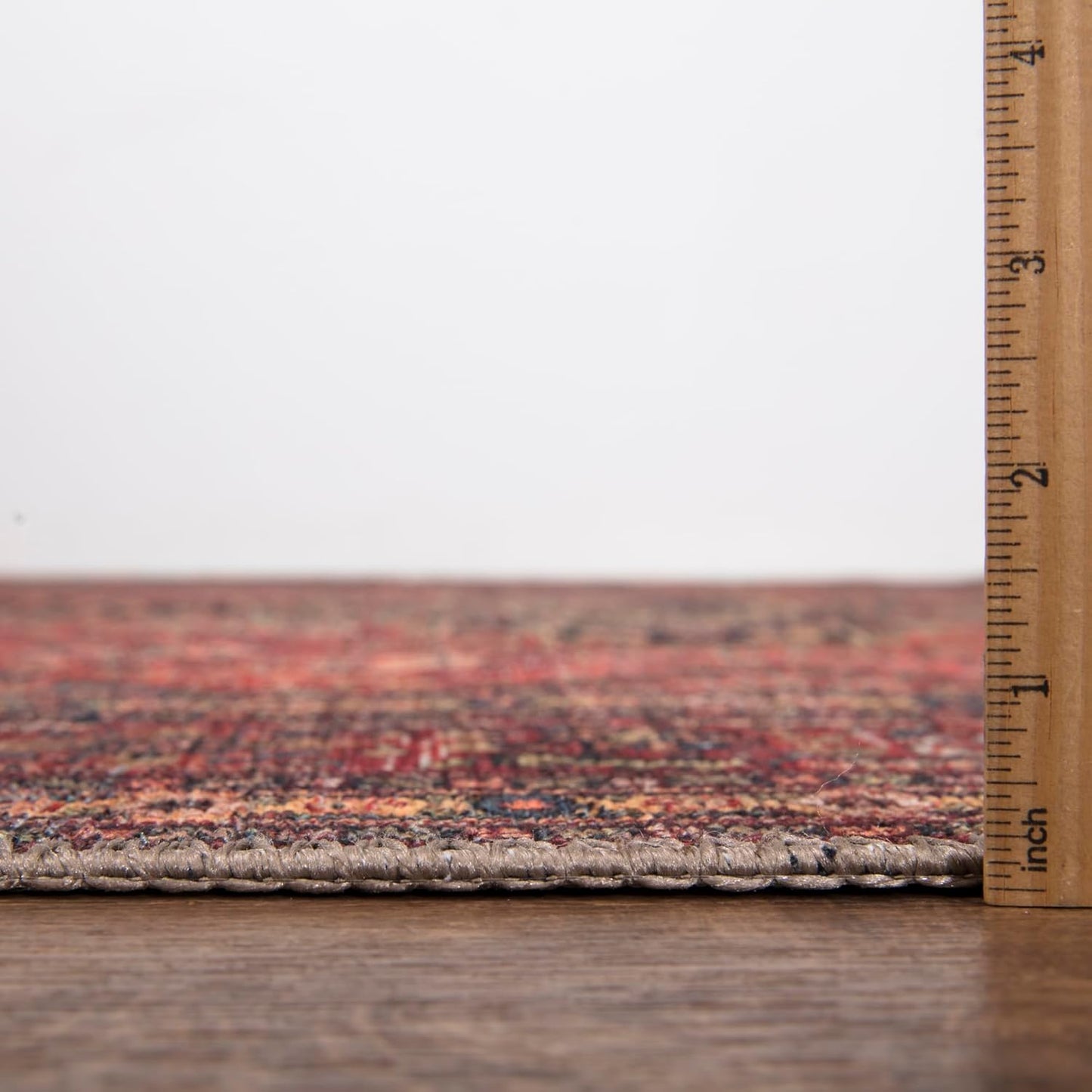 Bloom Rugs Washable Non-Slip 2' x 3' Rug - Red/Teal Blue/Yellow Traditional Medallion Area Rug for Living Room, Bedroom, Dining Room, and Kitchen - Exact Size: 2' x 3'