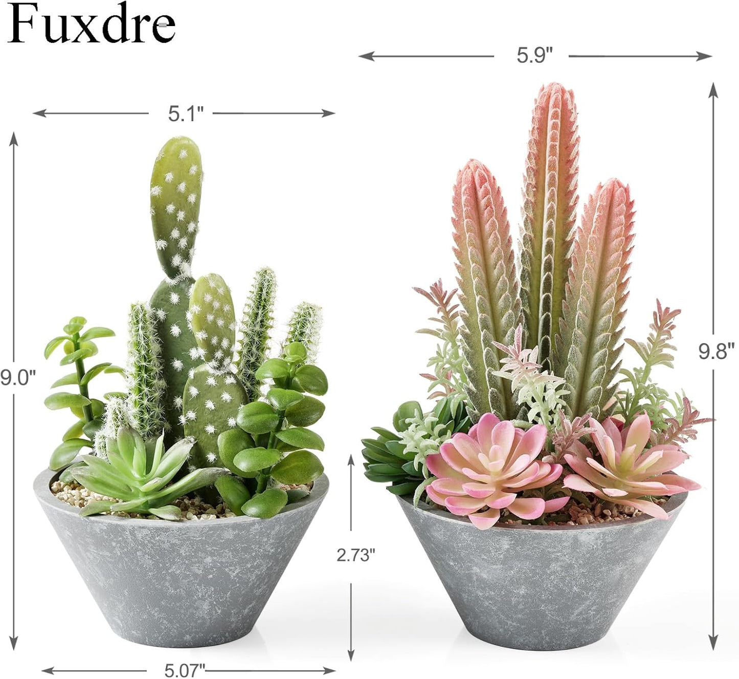 2-Pack Artificial Succulent Plants in Vintage Plastic Pots - Waterproof Fake Plants Decor for Home Office Desk - Low Maintenance Indoor Greenery for Bathroom, Shelf & Table