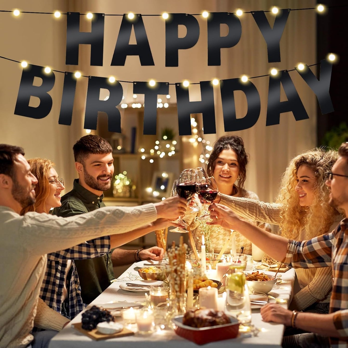 TaoBary 112 Pcs DIY Letter Custom Banner Glitter Customizable Banner Kit Including 107 Letters and Numbers 3 Rope for Valentine Birthday Party(Bright Black)