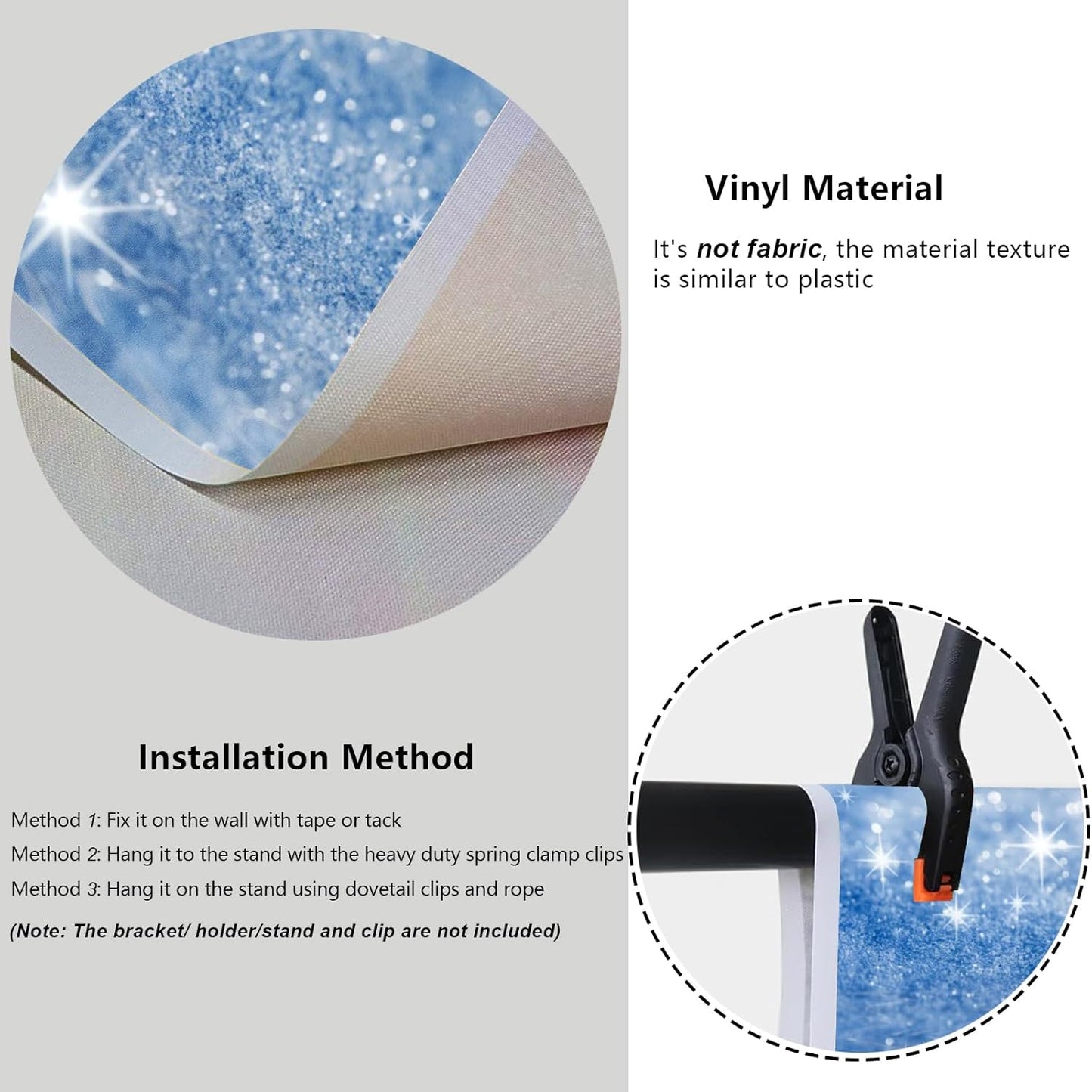 YongFoto Silver Blue Glitter Backdrop 7x5ft Silver Light Spots Blue Sequin Bokeh Photography Background Birthday Bridal Shower Wedding Photography Background Party Banner Portraits Photoshoot Props