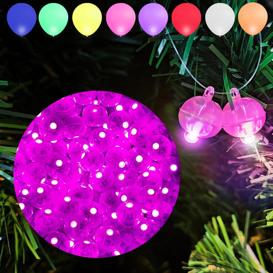Aogist 100Pcs Pink Balloon Lights with Hook,Long Standby Time,Waterproof Mini Light for Birthday Party Wedding Christmas Halloween Easter Decorative (Steady)