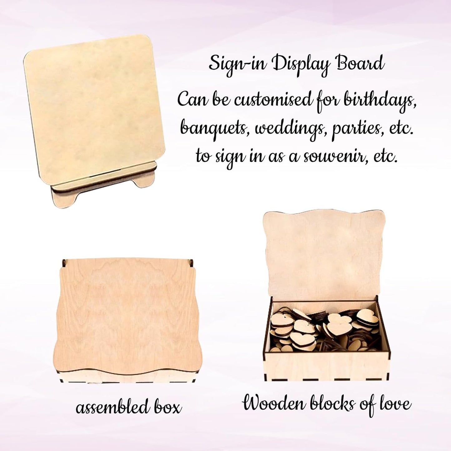 Personalized Wedding Guest Book Alternative Custom Name & Date Guestbook Sign Customized Guest Book Drop Box Decor for Wedding Anniversary Party Birthday(Style 5)