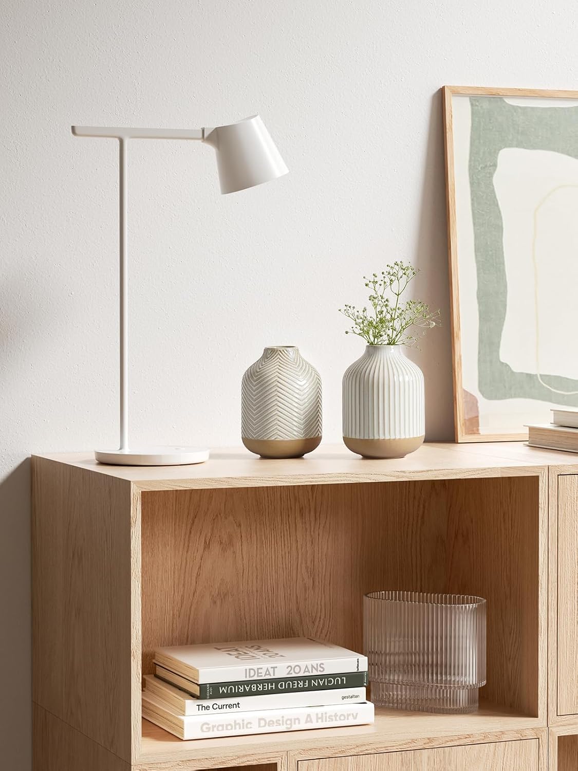 Small Boho Vase for Decor,Rustic Farmhouse Vase for Pampas Grass,Eucalyptus Set and Tiny Stem Flowers,Ceramic for Centerpieces, 5.3 Inch,Wave-Arctic White